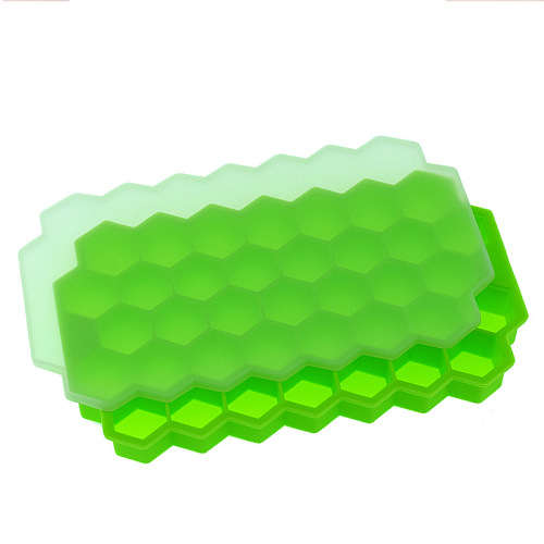 Covered 37-cell non-stick silicone beehive ice cube tray ice cube mold silicone honeycomb ice tray ice cube mold