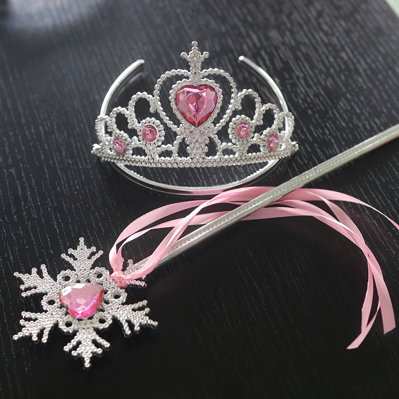 Los niños de Juguete plástico corona partido suministros princesa corona congelada corona hadas varita mágica traje