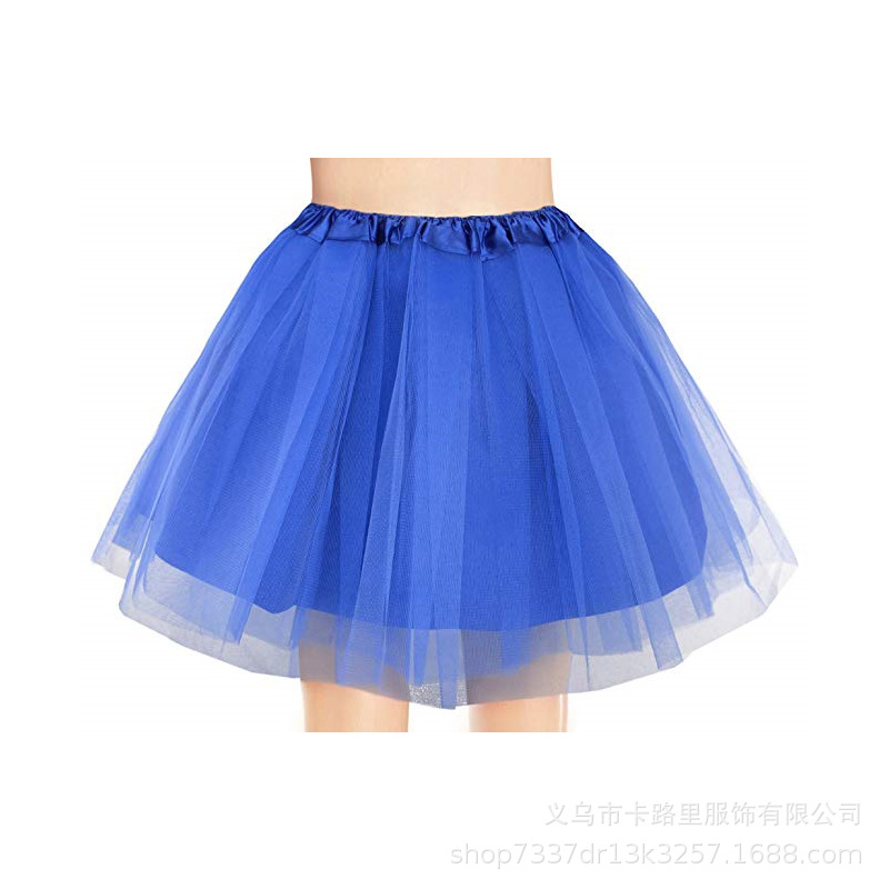 批发三层六片衬裙成人涤纶网纱tutu裙女士运动跑步裙A字半身甜美