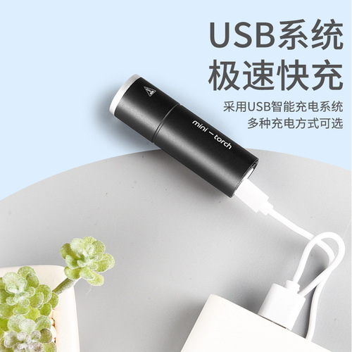 Manufacturer wholesale flashlight bright mini small emergency led multifunctional outdoor lighting usb rechargeable flashlight