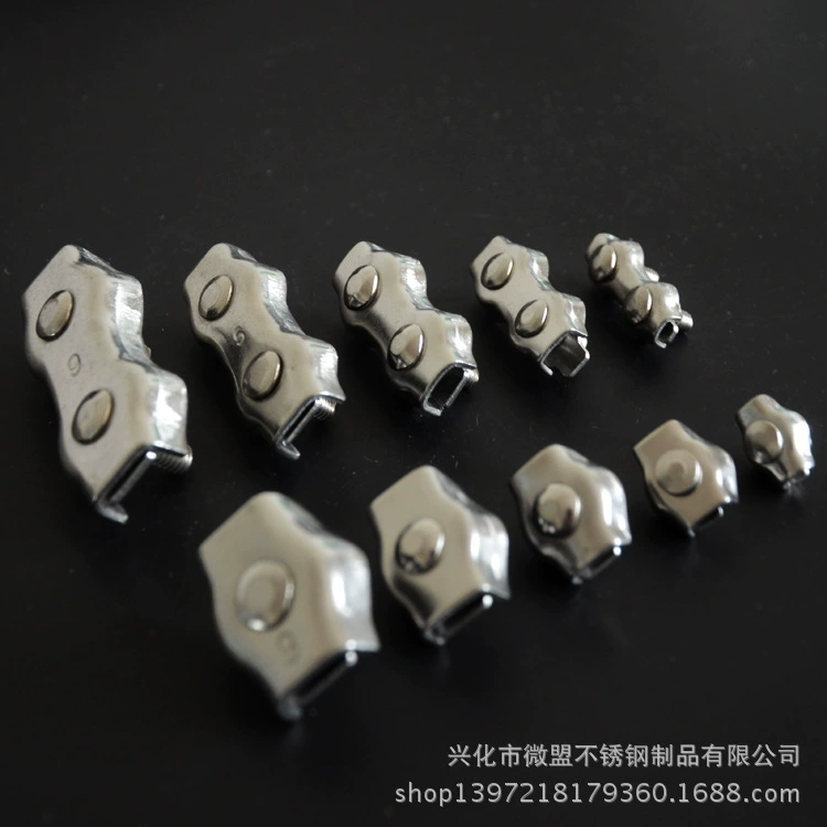 304 из нержавеющей стали с одним зажимом двойной зажим пластины декоративный зажим стальной канат патрон головки стальной канат