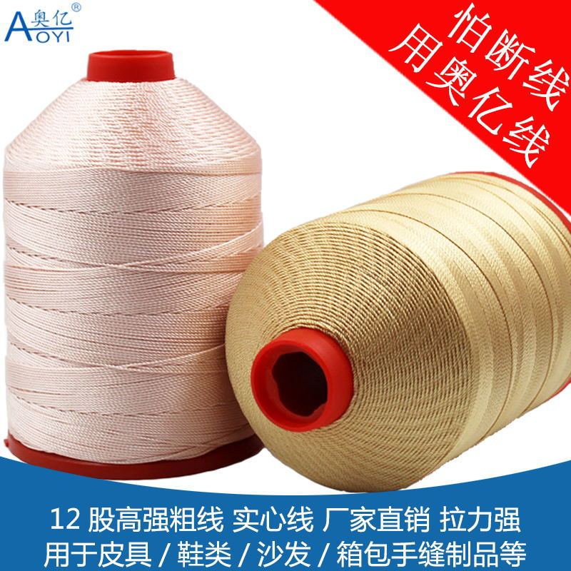 Aoyi 12-Strand Thick Thread for Braided Bracelets, Leather Thread, High-Strength Nylon Thread, Shiny Polyester Thread, Braided Bag Sealing Thread