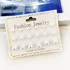 Earrings, set, small accessory from pearl, silver 925 sample, simple and elegant design