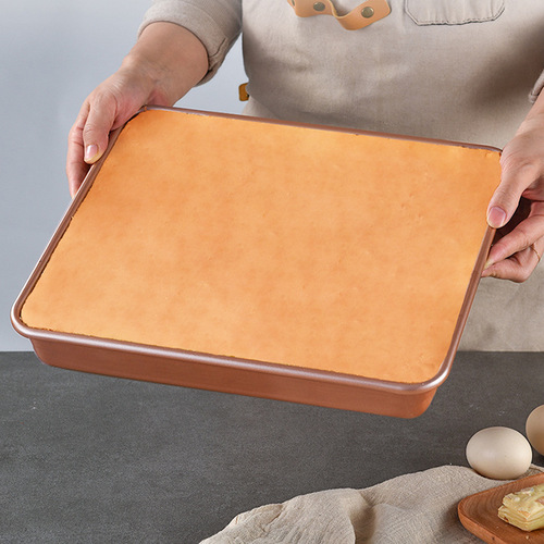 Rectangular baking pan, carbon steel baking pan, cake pan, square household pizza pan, golden baking pan