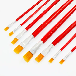 多规格红杆水粉笔刷排笔1-12号尼龙毛刷 油画笔水彩水粉笔刷