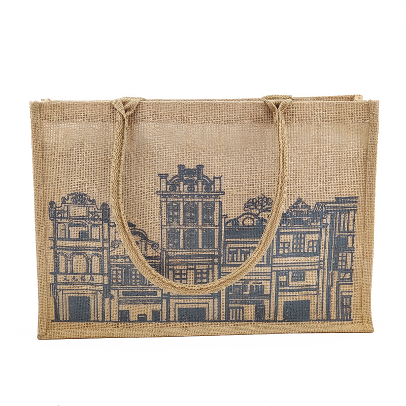 厂家专业生产麻布袋 环保麻布手提袋 时尚购物袋粗黄麻袋定制LOGO