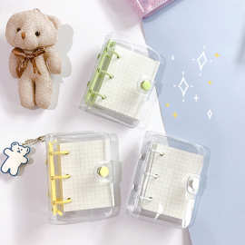 韩版迷你3孔活页本PVC透明壳mini少女心手帐本便携线圈活页夹内页
