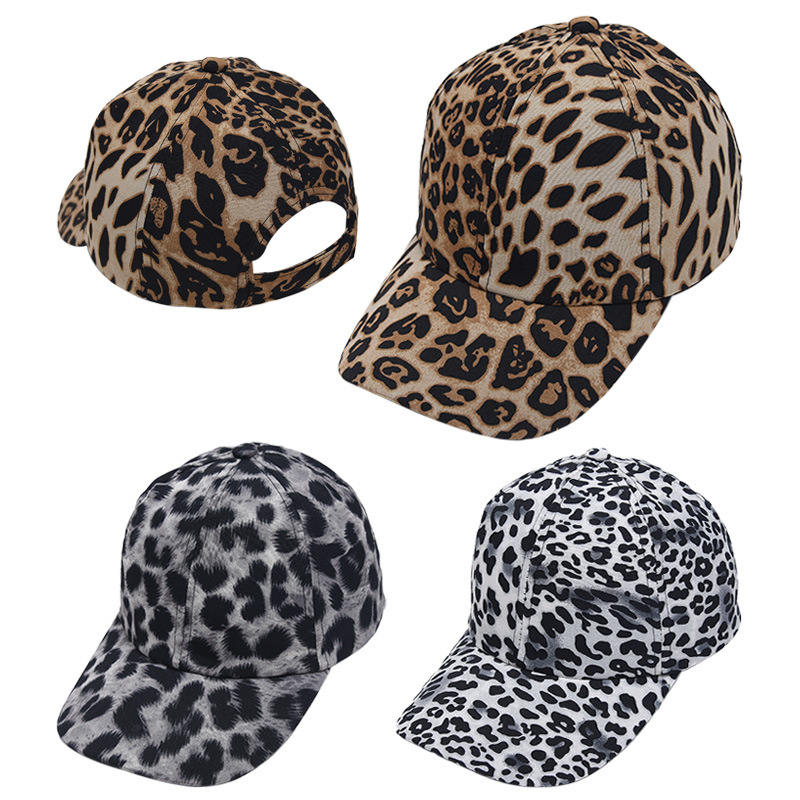 Comercio exterior transfronterizo nueva gorra de béisbol con estampado de leopardo femenina personalidad versátil europea y americana protección solar al aire libre sombrilla gorra enarbolada moda al por mayor image 1