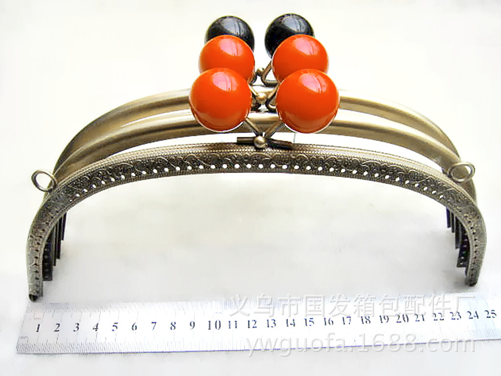 No en stock: 24.5Cm arco Bo-Keng caramelo no poroso cabeza oro 25mm perlas bronce 0615 - GT