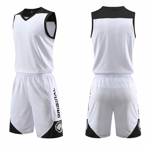 Adult and Children Basketball Uniform Set Plain Text Printed Sportswear School Sports Meet Competition Training Team Apparel Quick-Drying Breathable