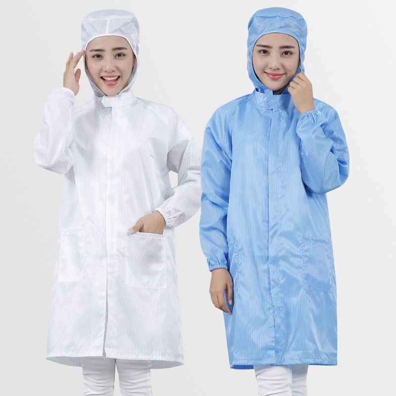 防护服连帽大褂防静电工作服大褂长款食品厂服化工防尘电子厂大褂