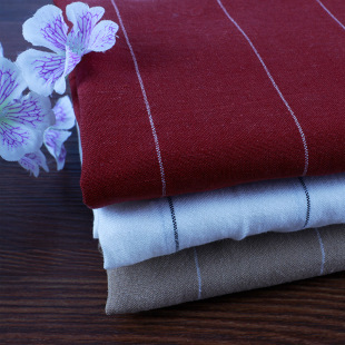 Rayon linen cotton fabric yarn-dyed strip washed cloth linen cotton yarn-dyed striped fabric fast fashion retro Zen clothing
