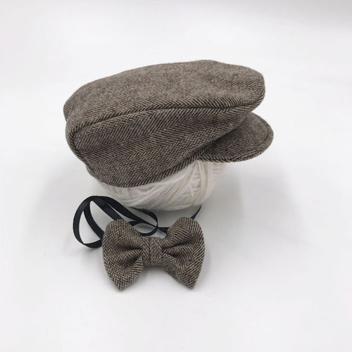 Newborn children's photography clothing hat cross-border supply gentleman bow tie + duck bill hat baby cartoon photo hat
