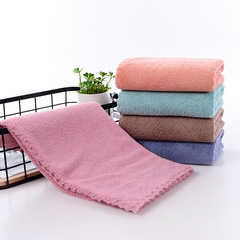 Factory wholesale high-density coral fleece edge-cut face towels—soft, highly absorbent, and lint-free, perfect for household use by adults.