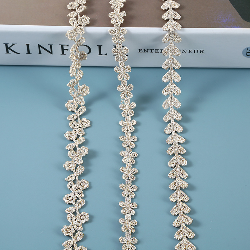 1.5-2CM金银线金线水溶网布刺绣花边工艺品家居饰品服装日用品