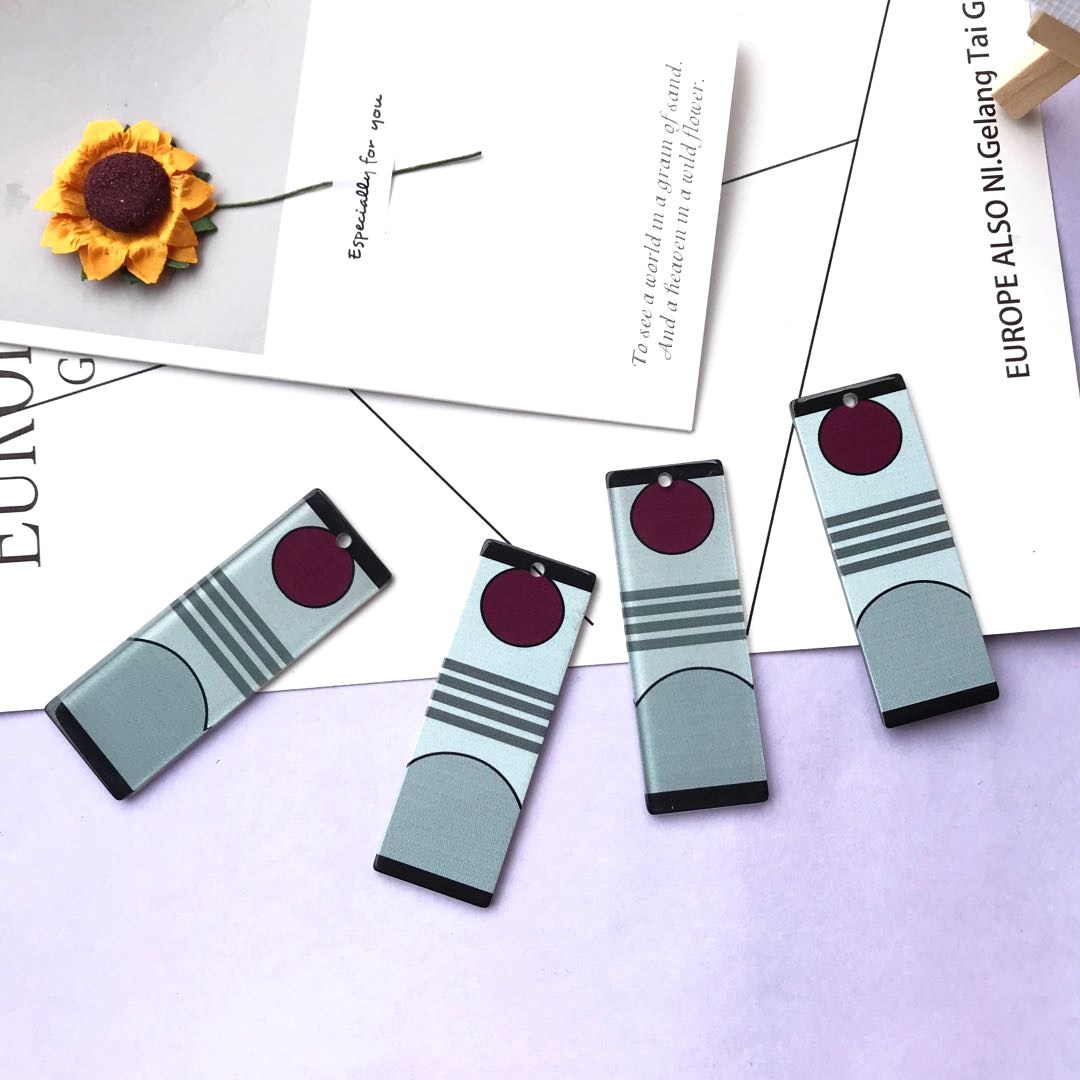 Anime japonés nuevo Ghost Blade carbón zhilang mismo estilo pendientes tira de acrílico DIY creativo puede ser personalizado