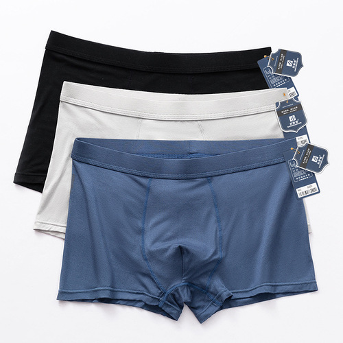 New Men's Underwear Modal Cotton Large Size Breathable Boxer Briefs Mid-Rise 3D Antibacterial Boxer Briefs