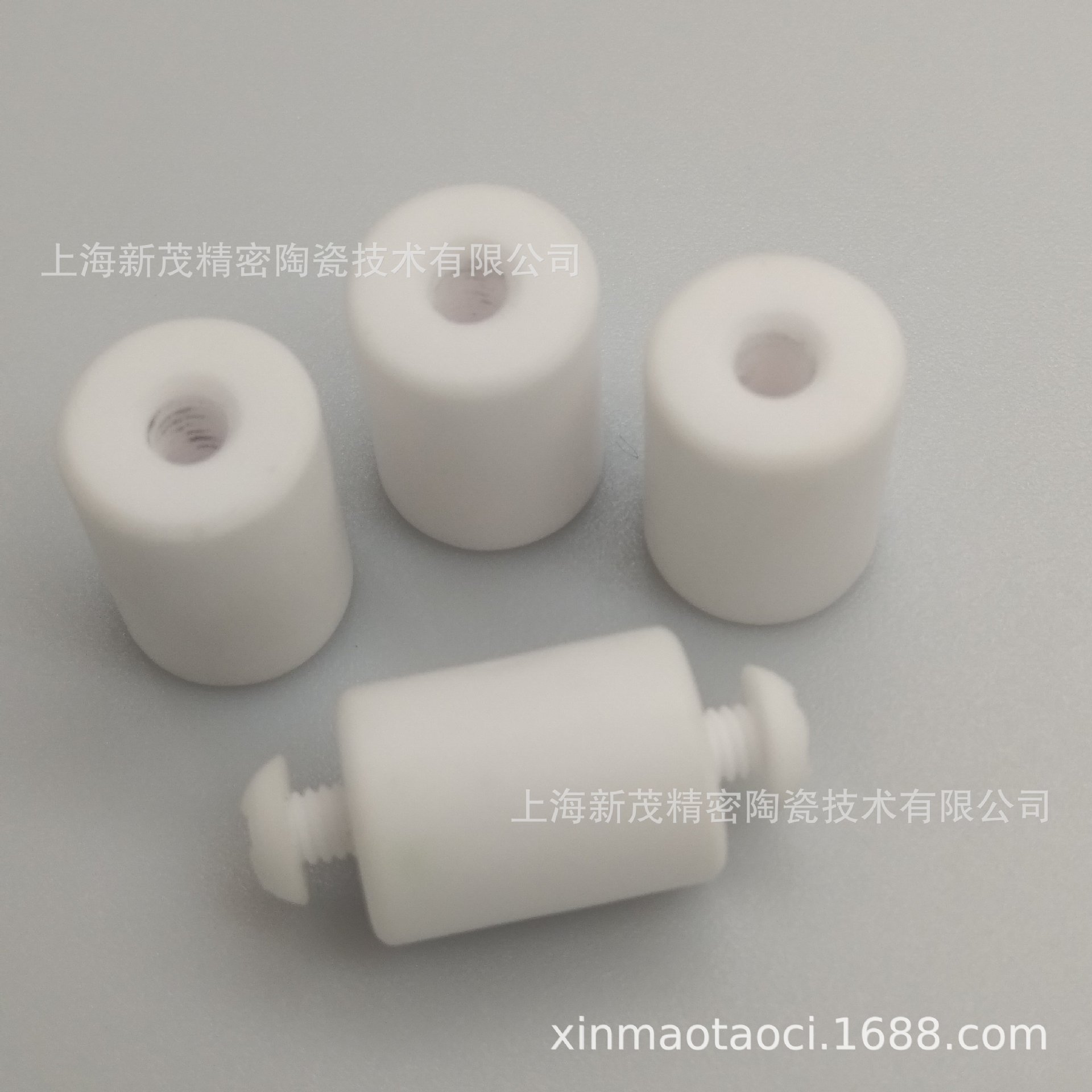 【制作加工】电子陶瓷材料 陶瓷双头螺纹柱  孔M3  95%氧化铝