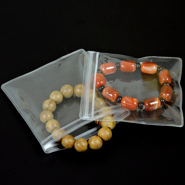 Transparent plastic jewelry bag