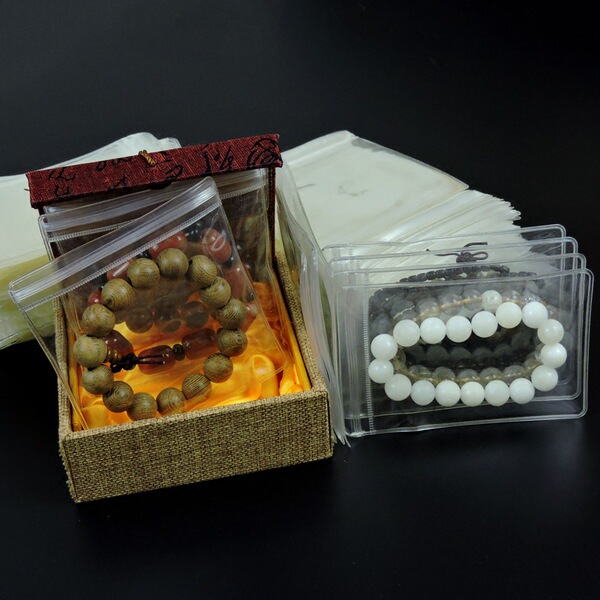 Transparent plastic jewelry bag