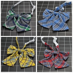 JK Collar Flower Plaid Cotton Collar Flower Japanese Style Collar Flower Student Sailor Suit Bow Tie Preppy Style Girl Bow