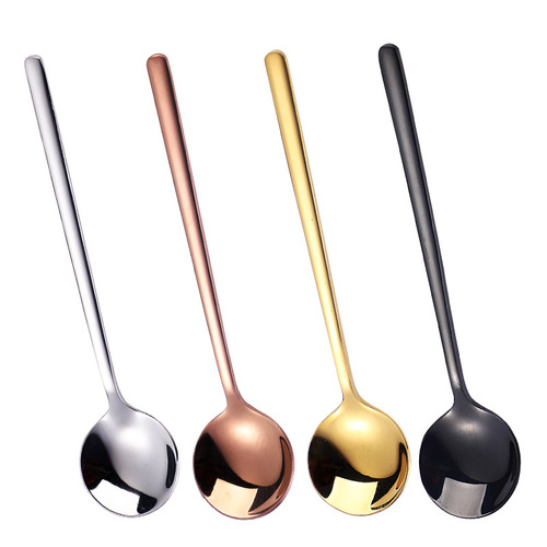 304 stainless steel small coffee spoon golden small round spoon bird's nest spoon honey dessert stirring spoon wholesale
