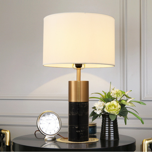 Nordic light luxury marble desk lamp, unique creative night light, retro bedroom modern decor small table lamp