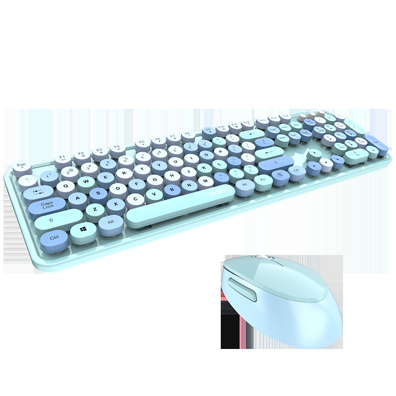 Set de teclado y ratón inalámbrico con diseño tipo lápiz labial, estilo elegante.