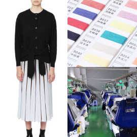 小批量毛衣加工定制 欧美宽松中长款纽扣开衫针织外套