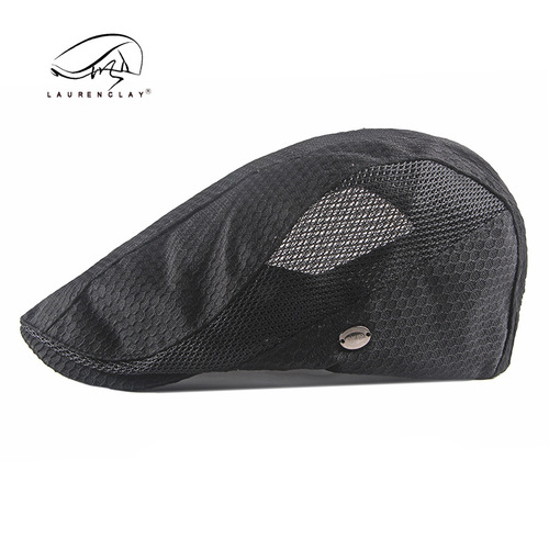 Men's Spring and Summer Sun Protection Hat, Duckbill Cap, British Style, Mesh Eyelet, Breathable, Women's Forward Cap
