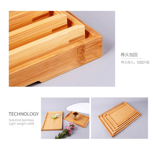 Wholesale bamboo tray simple home hotel restaurant tea set tea tray rectangular Japanese style bamboo tea tray tea tray