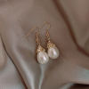 Retro elegant long universal fashionable earrings from pearl, Japanese and Korean, simple and elegant design