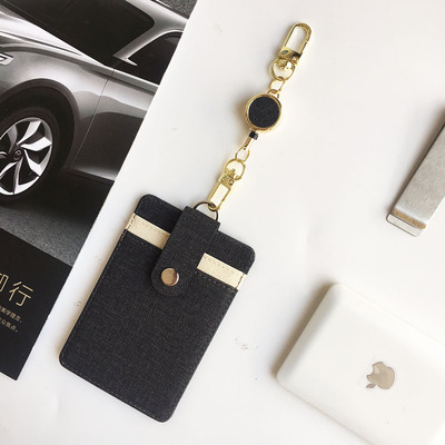 Liu Xiaoshu papelería Tarjeta de pecho superficie de cuero hebilla fácil de tirar Tarjeta de pecho hebilla telescópica cubierta de tarjeta cordón control de acceso enfermera permiso de trabajo formulación