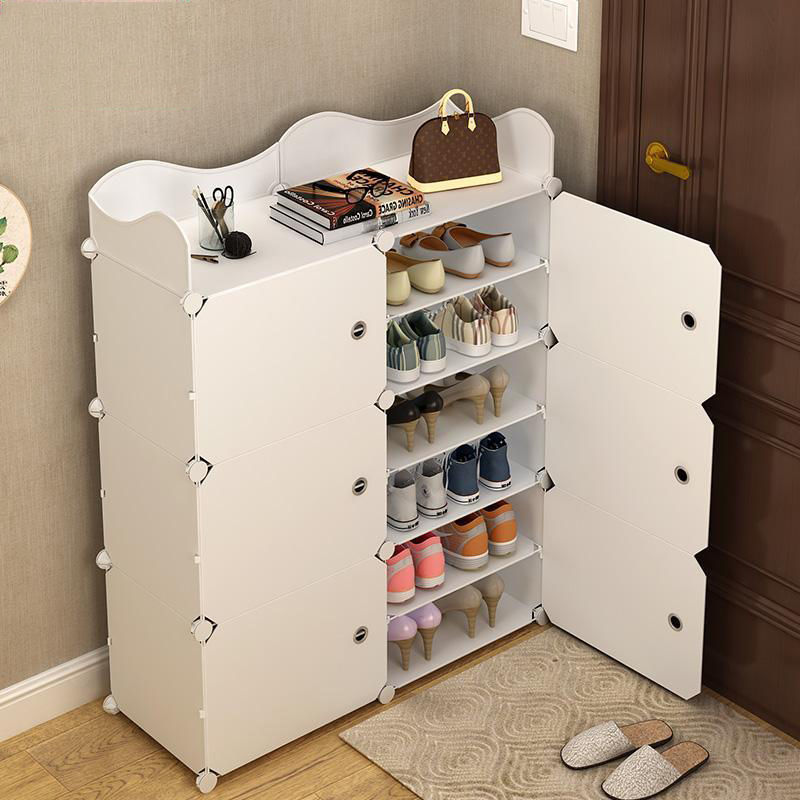 Gabinete de zapatos simple económico Puerta de gran capacidad hogar a prueba de polvo multi-capa Zapatero interior hermoso artefacto de almacenamiento