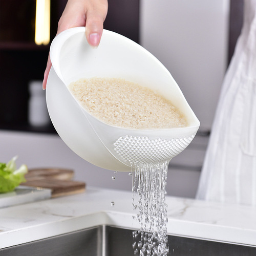 Thickened Rice Scooper Household Rice Basket Kitchen Drain Basket Rice Washing Basin Rice Strainer Large Rice Washing Basin Wholesale