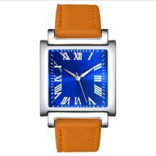 欧美热销方形石英男士皮带手表情侣对表PU皮带手表跨境石英手表