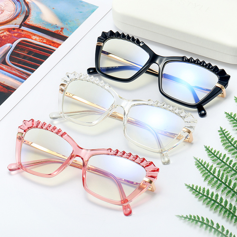 95729 Chong nuevas mujeres TR90 anti-Luz Azul gafas primavera pierna gafas de ordenador gafas lisas se pueden equipar con gafas de miopía