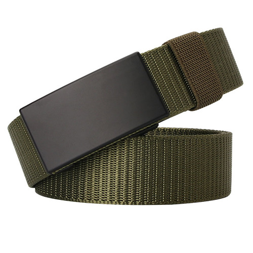 New style toothless automatic buckle canvas belt for young students outdoor casual breathable belt factory wholesale