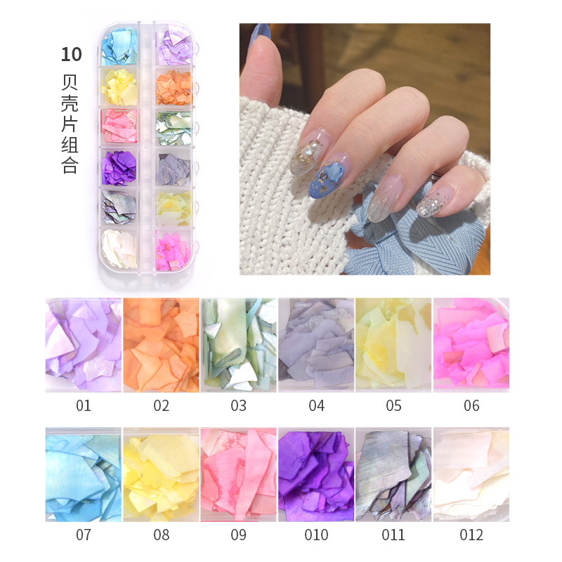 Red Sol Rojo estilo Joujou arte del clavo natural abalone rebanada delgada pieza de cáscara gruesa uñas arte joyería remache traje