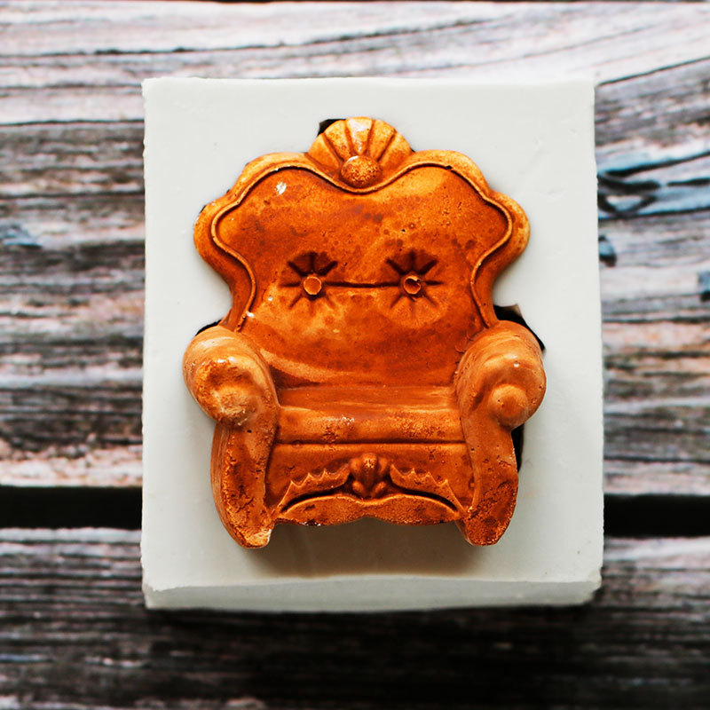 Estilo Europeo sofá silla piano forma fondant silicona molde coche aromaterapia yeso DIY arcilla chocolate epoxi