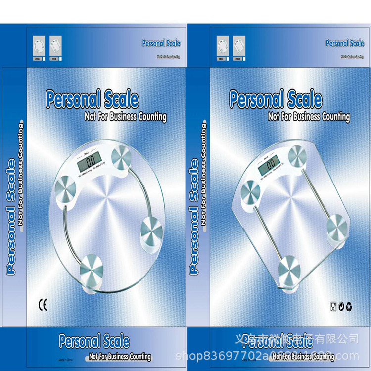 Escala de peso de peso de vidrio escala de cuerpo humano comercio exterior