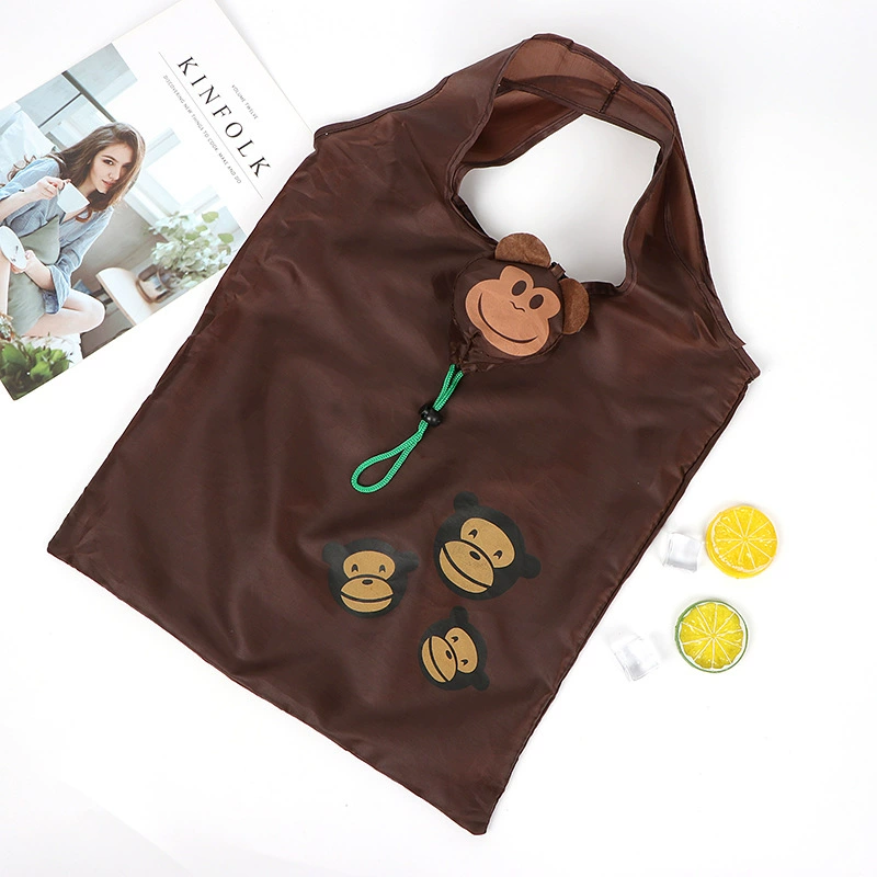 Cartoon foldable shopping bag, storage bag, storage system, polyester