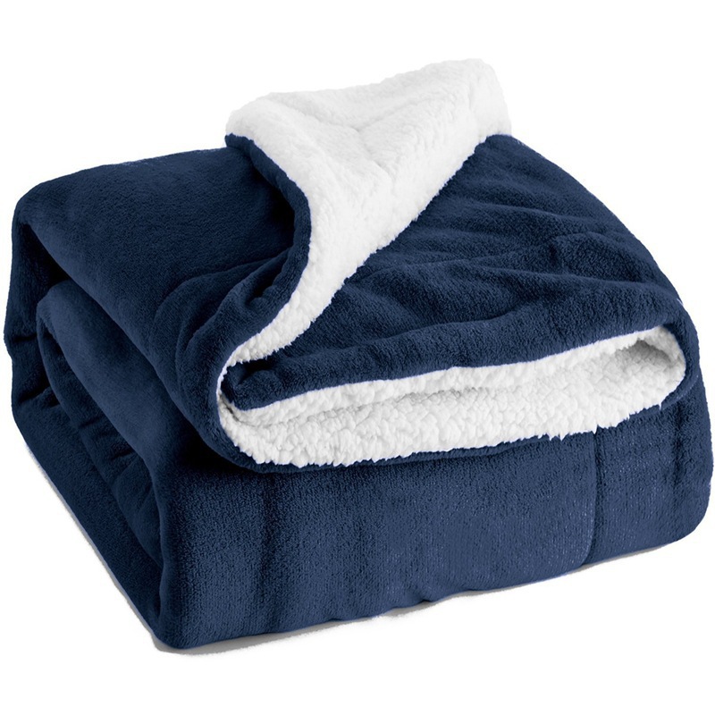 Cross-Border Blanket, Pure Color Lamb Velvet Blanket, Double-Layer Flannel Blanket, Winter Thickeneded Coral Velvet Blanket, Gift Blanket