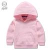 Pink solid color hooded sweatshirt