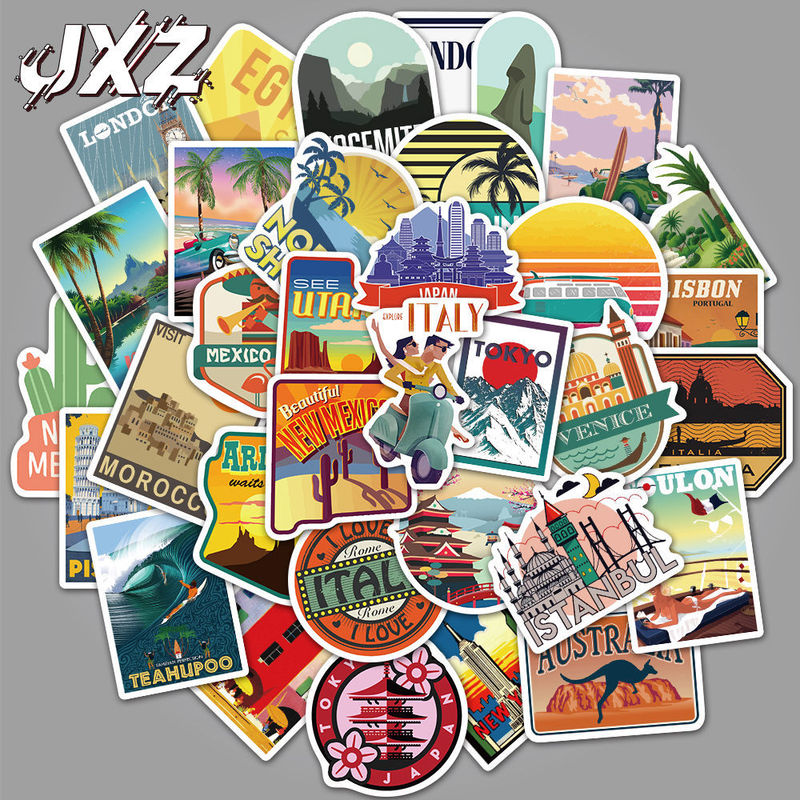 50 Pieces into the World Travel Attractions Stickers Amazon Suitcase Suitcase Refrigerator Water Cup Commemorative Stickers Creative 50 Pieces into the World Travel Attractions Stickers Amazon Suitcase Suitcase Refrigerator Water Cup Commemorative Stickers Creative