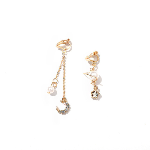 Earrings without pierced ears, Korean version of popular female temperament long forest system simple earrings, slimming fresh earring wholesale