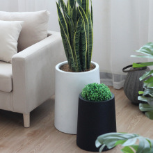 现代简约客厅落地高花盆带托盘北欧个性创意大型植物大设计水泥