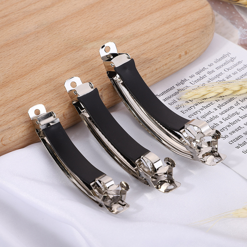 Factory Direct Sales Thickeneded Three-Layer Spring Clip DIY with Leather Case Anti-Slip Spring Clip Ponytail Clip Horizontal Clip Hair Accessories Factory Direct Sales Thickeneded Three-Layer Spring Clip DIY with Leather Case Anti-Slip Spring Clip Ponytail Clip Horizontal Clip Hair Accessories