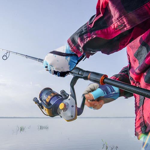 Summer outdoor sports leaky finger bicycle riding sun protection breathable wear-resistant half finger fishing gloves wholesale