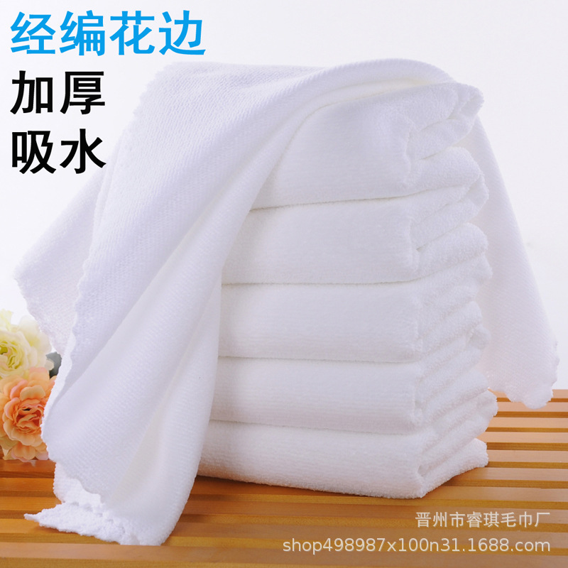 Manufacturer Sells White Towels 30*60 for Hotels, Funeral Homes, Bathhouses, Saunas, and Barber Shops, Same Style as Used in Hotels